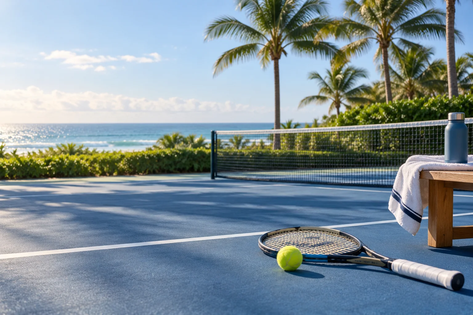 Illustrative coastal lifestyle: Illustrative tennis lifestyle scene for Chalfonte · 550