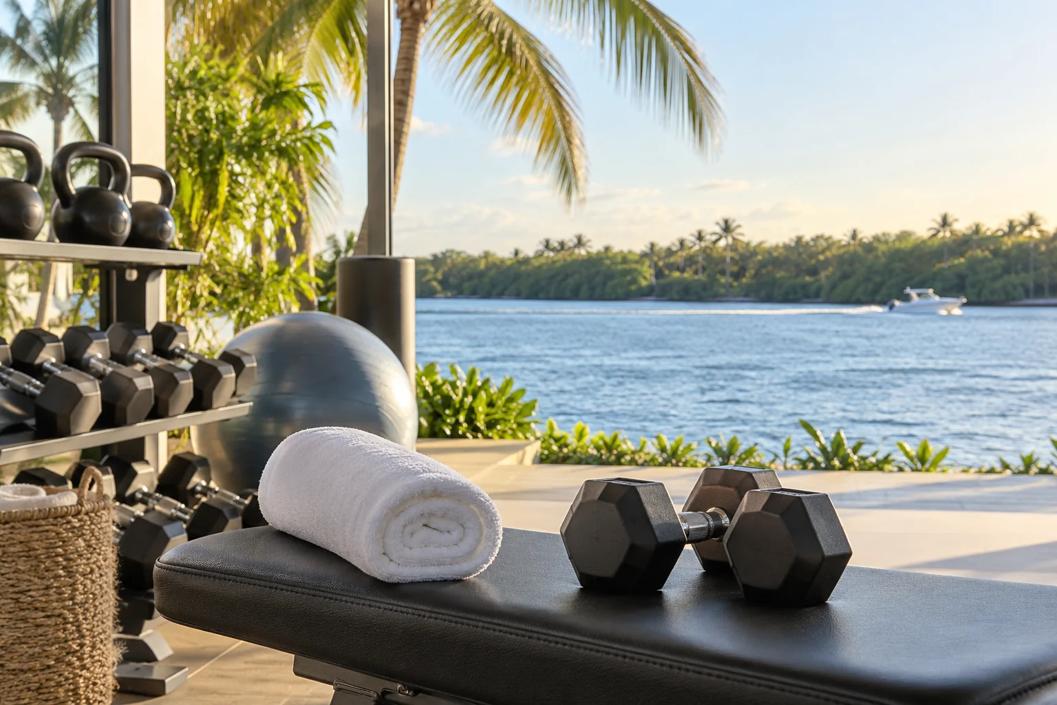 Illustrative coastal lifestyle: Illustrative gym lifestyle scene for Townsend Place · 550